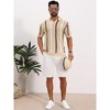 INSPIRE CHIC Men's Hollow Knit V Neck Short Sleeve Golf Polo Shirts - 2 of 4