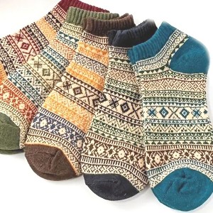 Warm Woolen Block Knitting Ankle Socks - Women's Sizes, Adult Medium from the Sock Panda - 1 of 4