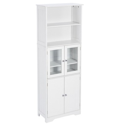 Rbied 22.60 in. W x 11.20 in. D x 64.00 in. H White MDF Freestanding Storage Cabinet Linen Cabinet with Adjustable Shelves