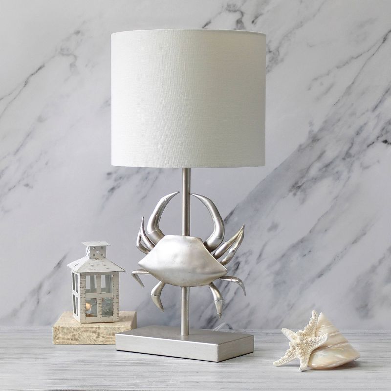 18.25" Shoreside Tall Coastal Pinching Crab Shaped Bedside Table Desk Lamp - Simple Designs, 3 of 10