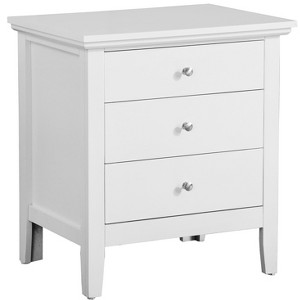 NicBex Nightstand with 3 Drawers Modern Side Table with Round Handles for Bedroom,Living Room - 1 of 4
