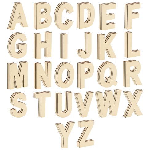 Bright Creations 83 Piece Wooden Letters For Crafts, 4-inch ...