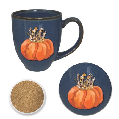 Courtside Market Pumpkin Queen 16 oz Hairloom Mug & Coaster Set