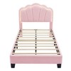 CAVINAS Twin/Full Size Upholstered Platform Bed Frame with Flower-Shaped Headboard & LED Lights,No Box Spring Needed - 4 of 4