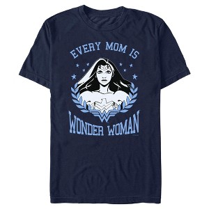 Men's Wonder Woman Every Mom is Wonder Woman Black and White T-Shirt - 1 of 4