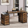 Tribesigns 63-inch Computer Desk with 8 Drawers, Industrial Office Desk with Reversible File Cabinet for Home Office, Rustic Brown - image 3 of 4