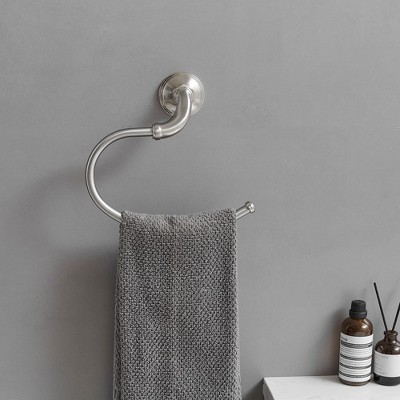 Nickel 4-Piece Bathroom Hardware Set with Towel Bar