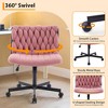 Wide Desk Chair, Criss Cross Chair with Rocking Function & Adjustable Height, Comfy Swivel Armless Chair - 3 of 4