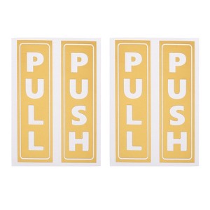 Unique Bargains Vertical PVC Self-Adhesive Waterproof Store Shop Push Pull Door Sign  2 Set - 1 of 4