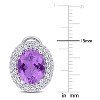 EVERLY JEWELRY | Sterling Silver 5 2/5 CT TGW Amethyst White Topaz Fashion Post Earrings - 2 of 4
