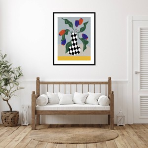 Amanti Art Sunrise Flowers I by Melissa Wang Wood Framed Wall Art Print - 1 of 4