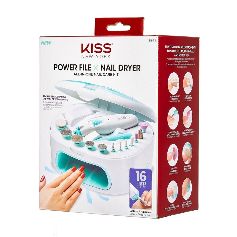 Kiss Nails Power File &#38; Nail Dryer Rechargeable Nail Care Kit - 16pc, 5 of 8