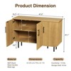 Fluted Sideboard Buffet with 3 Doors  & Adjustable Shelves, Modern Accent Cabinet - 2 of 4