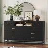 Zstar Modern 8-Drawer Dresser with Built-in USB and AC Charging Stations, LED Lights, Black - 2 of 4