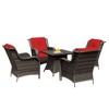 UPTION 5-Piece Wicker Outdoor Seating Group with Fire Pit - 2 of 4