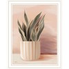 HomeRoots Striped Bohemian Plant White Framed Print Wall Art - 4 of 4