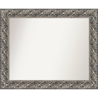 34 x 28 Non-Beveled Silver Luxor Wood Wall Mirror - Amanti Art