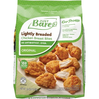 Just Bare Lightly Breaded Chicken Breast Bites - Frozen - 24oz
