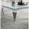 51" Metal Contemporary Coffee Table with Glass Top, Stainless Steel Frame and Cabriole-Style Legs for Living Room - 4 of 4