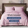 Light Pink Queen Duvet Cover Set with 2 Pillow Shams - Soft Easy Care - 2 of 4