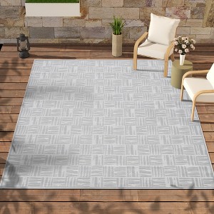 Maxax Non-Slip Turkish Unfaded High-Low Indoor/Outdoor Area Rug For Patios, Deck, Porch Or Entryway - 1 of 4