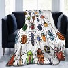 Lomsoe Merry Christmas Flannel Throw Blanket - Colorful Insect Printed, Soft Plush for Bedroom, Couch, Sofa. - 2 of 4