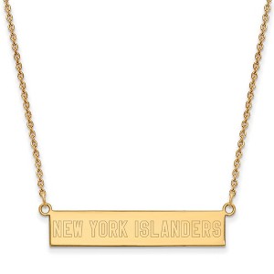 Black Bow Jewelry 14k Yellow Gold Plated Sterling Silver New York Islanders NHL Necklace 18 Inch - 1 of 4