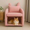 Kumasinova 2-in-1 Sofa Chair & Pet Hideaway, Scratch-Resistant Fabric Accent Chair, Bunny-Ear Pet-Friendly Armchair with Side Pocket - 4 of 4