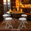 Lavish Home Set of 4 Counter Height Bar Stools, 24 in. Backless Folding Chairs with 225lb Capacity for Kitchen, Rec Room, or Game Room - 3 of 4