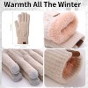 ZUPPAD Winter Hat Scarf Gloves Set for Women, Classic Cable Beanie with Removable Pom Pom Long Scarf Touchscreen Gloves 3 in 1 Set - 4 of 4