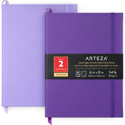 Arteza Premium Dotted Paper Note Journals, Lavender & Purple - 2 Pack (ARTZ-4270)