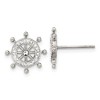Chisel Stainless Steel Polished Preciosa Crystal Ship Wheel Stud Earrings - 2 of 4