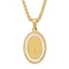 Steeltime Ladies stainless steel and mother of pearl Lady of Guadalupe pendant. Color Options: Silver, Gold - 2 of 4