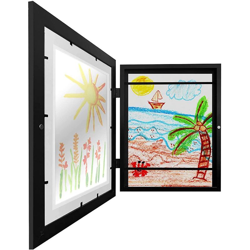 Americanflat 10x12.5 Kids Artwork Picture Frame in Black - Displays 8.5x11 With Mat and 10x12.5 Without Mat - Pack of 2, 3 of 8