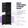 MAYEERTY Tall Bathroom Cabinet 2 Doors Adjustable Shelves Door Shelf MDF Painted Black - 4 of 4