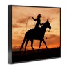 Stupell Industries Cowgirl Sunset Silhouette Southwestern Horse Field Landscape Black Framed Giclee Art - 3 of 4