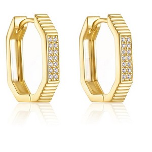 Molenia 14K Gold Square Hoop Earrings for Women 925 Sterling Silver with CZ Geometric Rectangle Earrings Trendy  Graduation Birthday Gifts for Her - 1 of 4