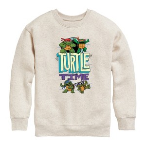 Boys' - Teenage Mutant Ninja Turtles Mutant Mayhem - Turtle Time Graphic Long Sleeve Fleece Sweatshirt - 1 of 3
