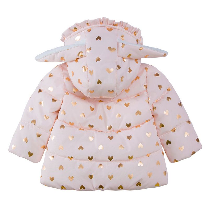 Rokka&Rolla Infant Toddler Girls' Fleece Puffer Jacket-Baby Warm Winter Coat, 4 of 8