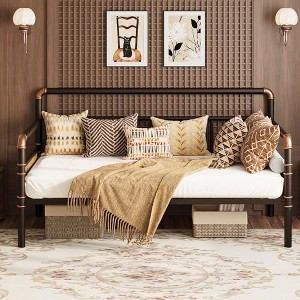 GustoWave Daybed ,Twin Daybed with Pop Up Trundle Set,Metal Twin Bed Frame with Steel Slat Support,Sofa BedFrame for Kids/Teens/Adults - 1 of 4