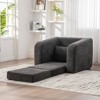 Okak Modern Foldable Single Sofa Chairs with Armrest & Backrest,Chenille Fabric Floor Mattress Couch for Living Room,Apartments - 4 of 4