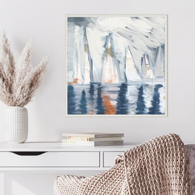 Beaded Framed Abstract Nautical Canvas Wall Art