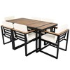 CAVINAS Patio Dining Set for 7 Acacia Wood Tabletop Backyard Furniture with Removable Cushions Patio Table Set with 6 Chairs for Patio - 2 of 4