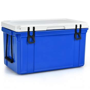 Tangkula 58Quarts Portable Cooler Camping Ice Chest with Stainless Handles for BBQ&hiking&outdoor activities