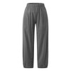 Summer Casual Pants for Women Cotton Blend Linen Pants with Pockets Calf Length Cuff Lounge Pants Harem pants for Summer Beach Resorts Outfits - 3 of 4