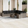 vidaXL 11 Piece Patio Sofa Set with Cushions - Gray Without Table - 2 of 4