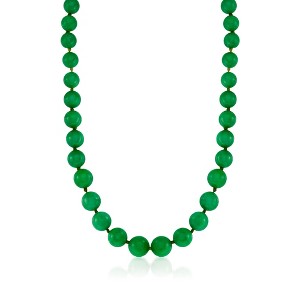 Ross-Simons 7-14mm Jade Graduated Bead Necklace With 14kt Yellow Gold - 1 of 4