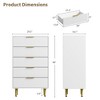 5 /6/3 Drawer Fluted Dresser for Bedroom, Wooden Chest with Metal Handles & Feet, Modern Storage Organizer - 3 of 4