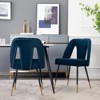NicBex Velvet Dining Chairs Set of 2, Nailheads Metal Legs, Comfy Upholstered Kitchen Chairs for Modern Living/Dining Room - 3 of 4