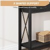 TackView Compact Entryway Table with Storage Drawers Shelf, Narrow Sofa Table with Metal Frame Wood Grain Finish for Living Room Hallway - 3 of 4